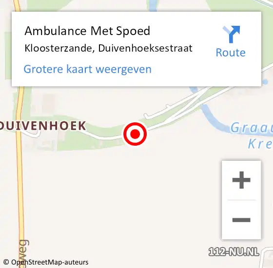 Locatie op kaart van de 112 melding: Ambulance Met Spoed Naar Kloosterzande, Duivenhoeksestraat op 22 oktober 2013 10:34