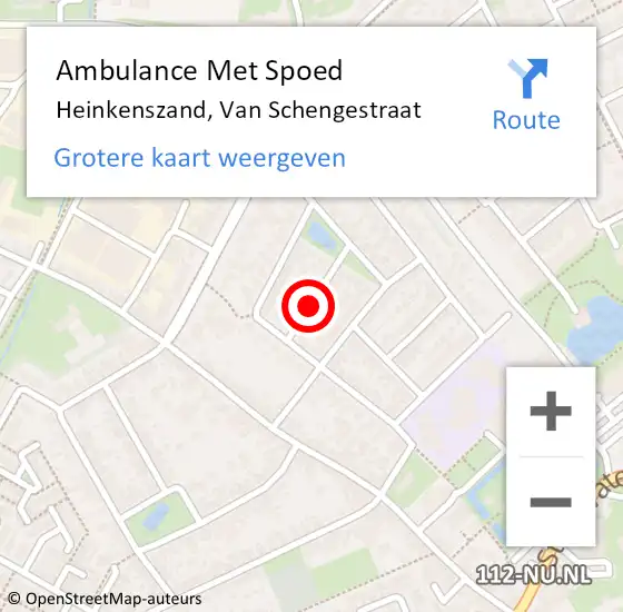 Locatie op kaart van de 112 melding: Ambulance Met Spoed Naar Heinkenszand, Van Schengestraat op 26 november 2014 00:25