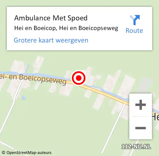 Locatie op kaart van de 112 melding: Ambulance Met Spoed Naar Hei en Boeicop, Hei en Boeicopseweg op 26 november 2014 01:00