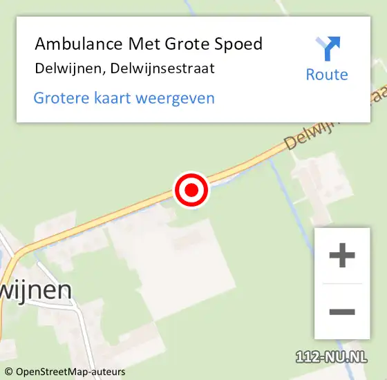 Locatie op kaart van de 112 melding: Ambulance Met Grote Spoed Naar Delwijnen, Delwijnsestraat op 26 november 2014 03:37