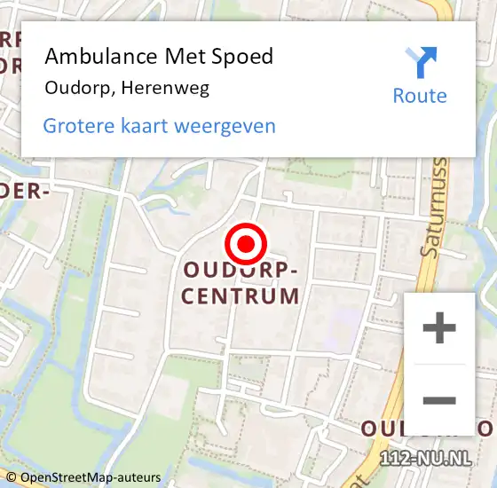 Locatie op kaart van de 112 melding: Ambulance Met Spoed Naar Oudorp, Herenweg op 26 november 2014 08:19