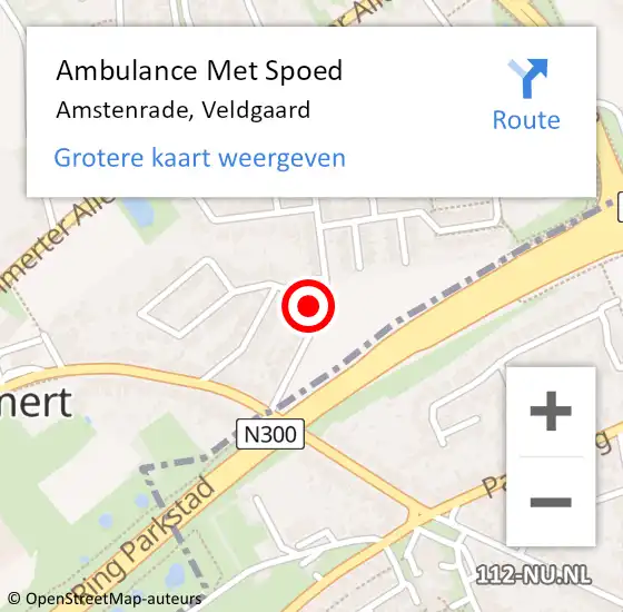 Locatie op kaart van de 112 melding: Ambulance Met Spoed Naar Amstenrade, Veldgaard op 26 november 2014 09:26