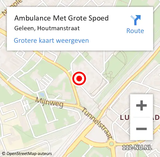 Locatie op kaart van de 112 melding: Ambulance Met Grote Spoed Naar Geleen, Houtmanstraat op 26 november 2014 12:15