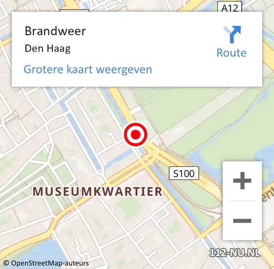 Locatie op kaart van de 112 melding: Brandweer Den Haag op 26 november 2014 12:25