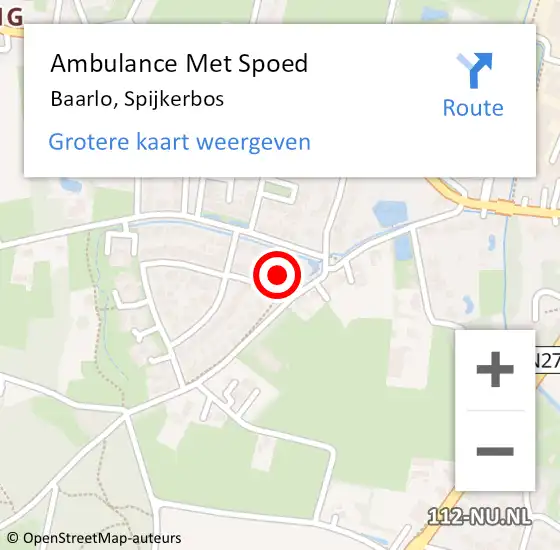 Locatie op kaart van de 112 melding: Ambulance Met Spoed Naar Baarlo, Spijkerbos op 26 november 2014 13:35