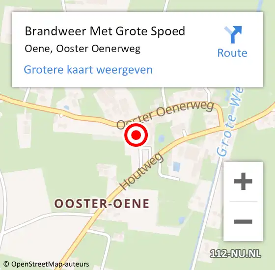 Locatie op kaart van de 112 melding: Brandweer Met Grote Spoed Naar Oene, Ooster Oenerweg op 26 november 2014 13:57