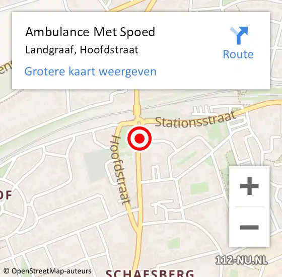 Locatie op kaart van de 112 melding: Ambulance Met Spoed Naar Landgraaf, Hoofdstraat op 26 november 2014 15:34