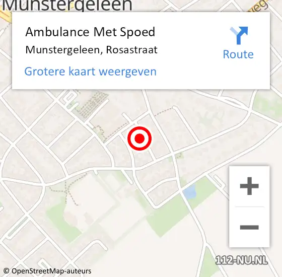 Locatie op kaart van de 112 melding: Ambulance Met Spoed Naar Munstergeleen, Rosastraat op 26 november 2014 15:46