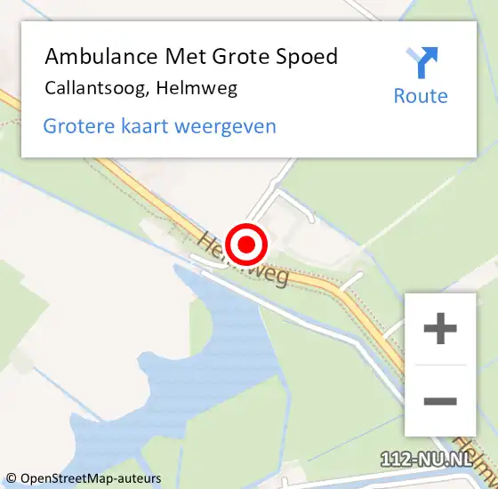 Locatie op kaart van de 112 melding: Ambulance Met Grote Spoed Naar Callantsoog, Helmweg op 26 november 2014 15:57