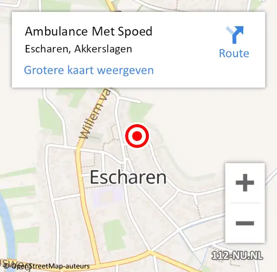 Locatie op kaart van de 112 melding: Ambulance Met Spoed Naar Escharen, Akkerslagen op 26 november 2014 17:05