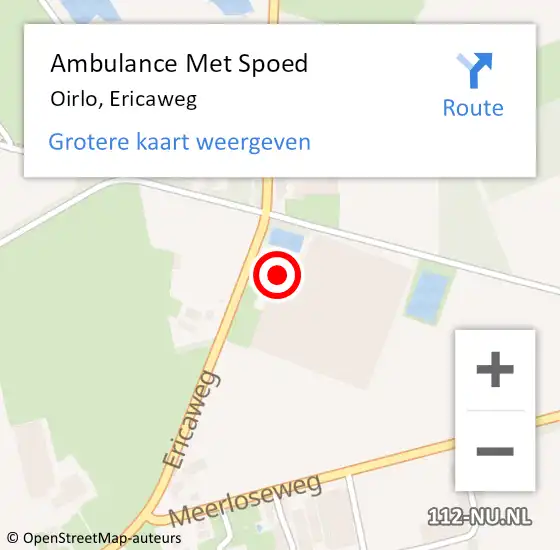 Locatie op kaart van de 112 melding: Ambulance Met Spoed Naar Oirlo, Ericaweg op 26 november 2014 17:47