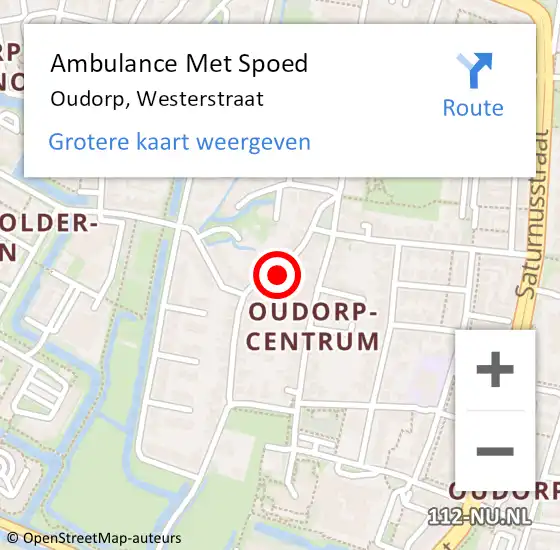 Locatie op kaart van de 112 melding: Ambulance Met Spoed Naar Oudorp, Westerstraat op 26 november 2014 18:00