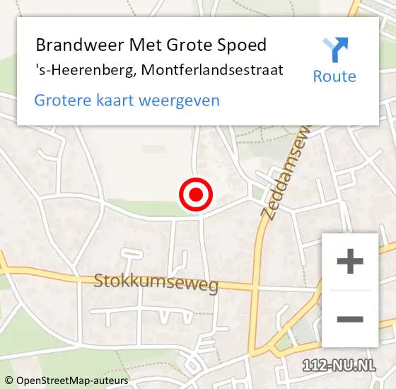 Locatie op kaart van de 112 melding: Brandweer Met Grote Spoed Naar 's-Heerenberg, Montferlandsestraat op 22 oktober 2013 11:56