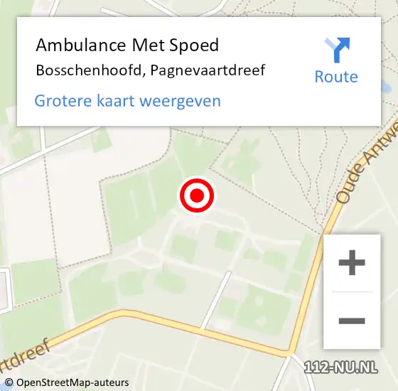 Locatie op kaart van de 112 melding: Ambulance Met Spoed Naar Bosschenhoofd, Pagnevaartdreef op 26 november 2014 23:21