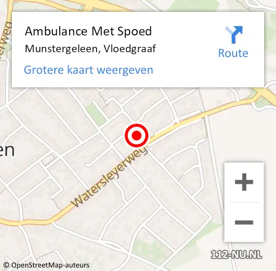 Locatie op kaart van de 112 melding: Ambulance Met Spoed Naar Munstergeleen, Vloedgraaf op 27 november 2014 06:29