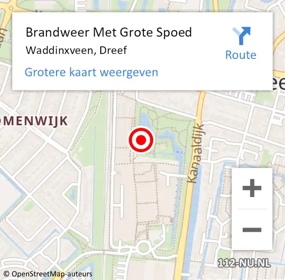 Locatie op kaart van de 112 melding: Brandweer Met Grote Spoed Naar Waddinxveen, Dreef op 27 november 2014 07:52