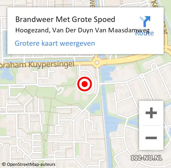 Locatie op kaart van de 112 melding: Brandweer Met Grote Spoed Naar Hoogezand, Van Der Duyn Van Maasdamweg op 27 november 2014 10:52