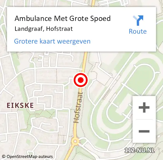 Locatie op kaart van de 112 melding: Ambulance Met Grote Spoed Naar Landgraaf, Hofstraat op 27 november 2014 11:00