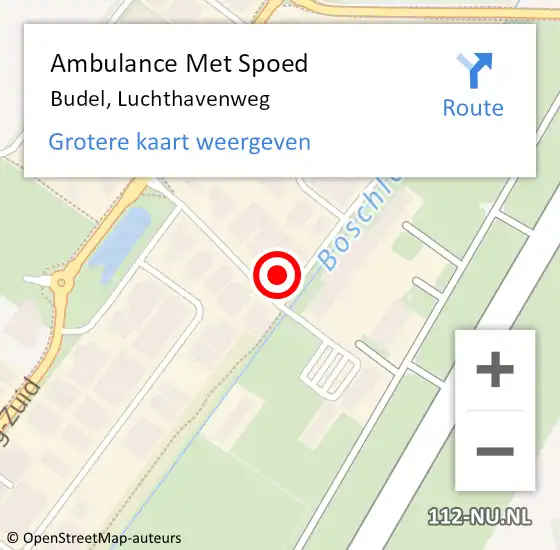 Locatie op kaart van de 112 melding: Ambulance Met Spoed Naar Budel, Luchthavenweg op 27 november 2014 11:14