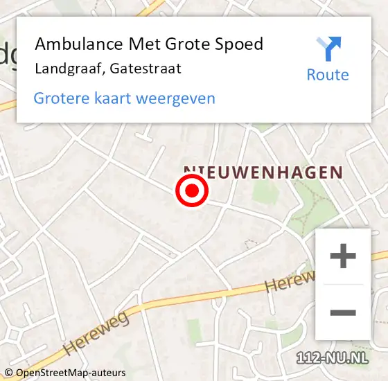 Locatie op kaart van de 112 melding: Ambulance Met Grote Spoed Naar Landgraaf, Gatestraat op 27 november 2014 13:45