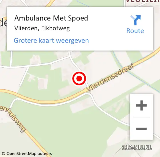 Locatie op kaart van de 112 melding: Ambulance Met Spoed Naar Vlierden, Eikhofweg op 27 november 2014 14:04