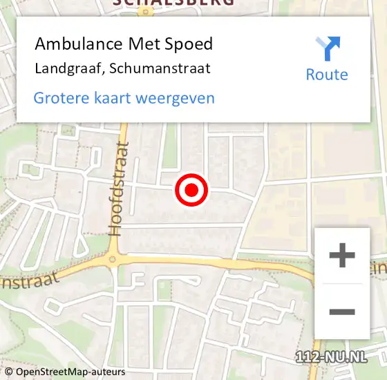 Locatie op kaart van de 112 melding: Ambulance Met Spoed Naar Landgraaf, Schumanstraat op 27 november 2014 15:04