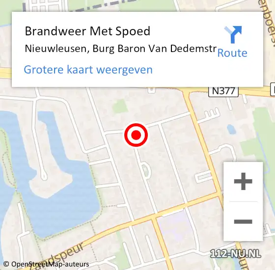 Locatie op kaart van de 112 melding: Brandweer Met Spoed Naar Nieuwleusen, Burg Baron Van Dedemstr op 27 november 2014 16:23