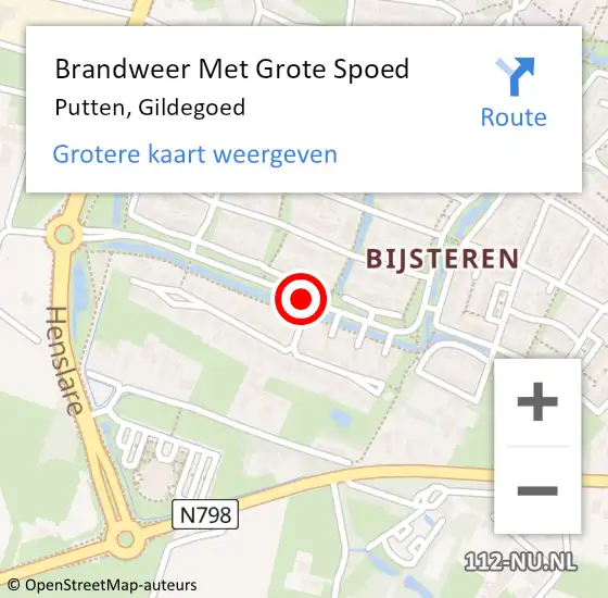 Locatie op kaart van de 112 melding: Brandweer Met Grote Spoed Naar Putten, Gildegoed op 27 november 2014 16:59