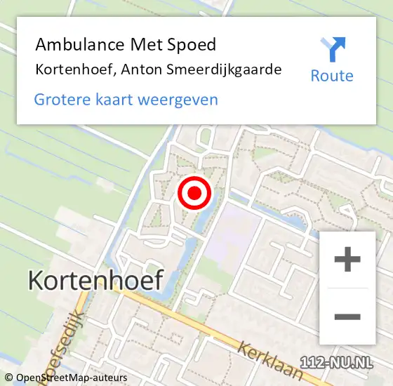 Locatie op kaart van de 112 melding: Ambulance Met Spoed Naar Kortenhoef, Anton Smeerdijkgaarde op 27 november 2014 17:33