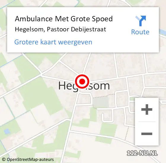 Locatie op kaart van de 112 melding: Ambulance Met Grote Spoed Naar Hegelsom, Pastoor Debijestraat op 27 november 2014 18:20