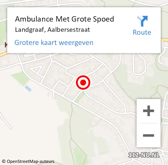 Locatie op kaart van de 112 melding: Ambulance Met Grote Spoed Naar Landgraaf, Aalbersestraat op 27 november 2014 19:15