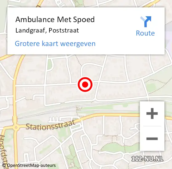 Locatie op kaart van de 112 melding: Ambulance Met Spoed Naar Landgraaf, Poststraat op 27 november 2014 21:56