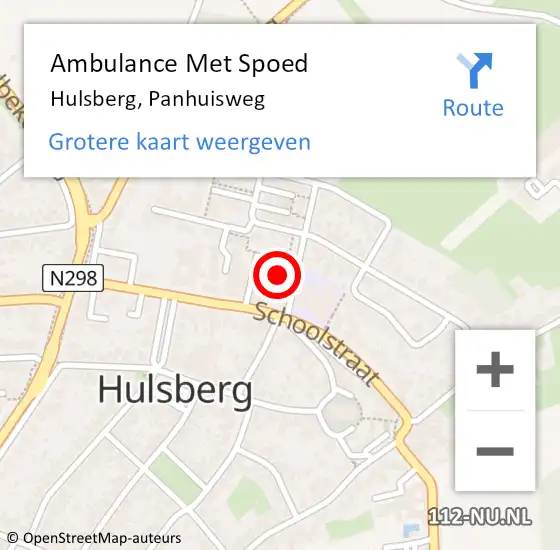 Locatie op kaart van de 112 melding: Ambulance Met Spoed Naar Hulsberg, Panhuisweg op 27 november 2014 22:44