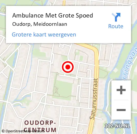 Locatie op kaart van de 112 melding: Ambulance Met Grote Spoed Naar Oudorp, Meidoornlaan op 27 november 2014 23:42