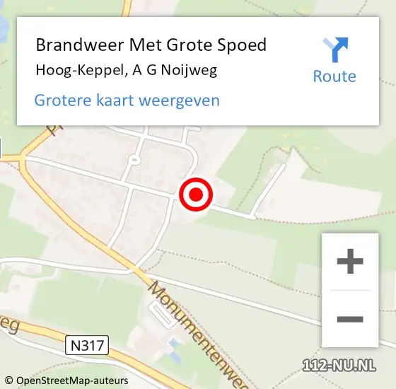 Locatie op kaart van de 112 melding: Brandweer Met Grote Spoed Naar Hoog-Keppel, A G Noijweg op 27 november 2014 23:50