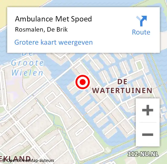 Locatie op kaart van de 112 melding: Ambulance Met Spoed Naar Rosmalen, De Brik op 28 november 2014 00:50