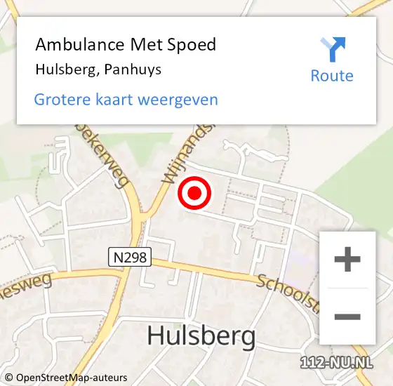 Locatie op kaart van de 112 melding: Ambulance Met Spoed Naar Hulsberg, Panhuys op 28 november 2014 02:11