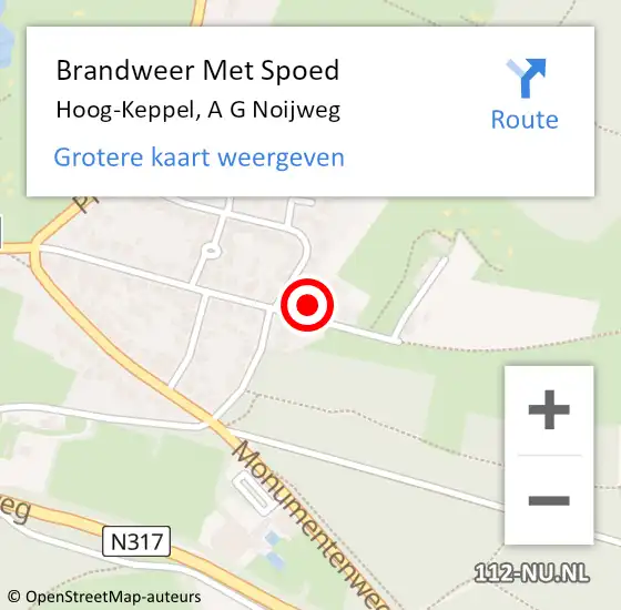 Locatie op kaart van de 112 melding: Brandweer Met Spoed Naar Hoog-Keppel, A G Noijweg op 28 november 2014 05:32