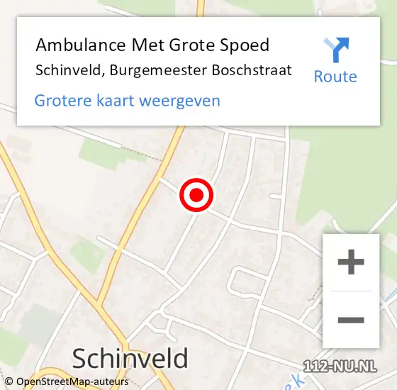 Locatie op kaart van de 112 melding: Ambulance Met Grote Spoed Naar Schinveld, Burgemeester Boschstraat op 28 november 2014 07:29