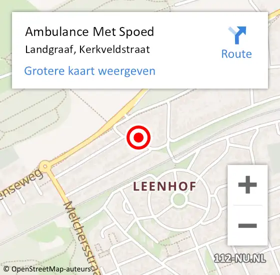 Locatie op kaart van de 112 melding: Ambulance Met Spoed Naar Landgraaf, Kerkveldstraat op 28 november 2014 08:02