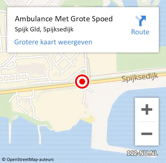 Locatie op kaart van de 112 melding: Ambulance Met Grote Spoed Naar Spijk Gld, Spijksedijk op 22 oktober 2013 14:12