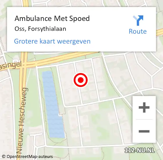 Locatie op kaart van de 112 melding: Ambulance Met Spoed Naar Oss, Forsythialaan op 28 november 2014 08:53