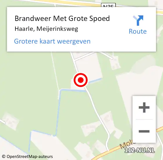 Locatie op kaart van de 112 melding: Brandweer Met Grote Spoed Naar Haarle, Meijerinksweg op 28 november 2014 09:00