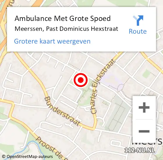 Locatie op kaart van de 112 melding: Ambulance Met Grote Spoed Naar Meerssen, Past Dominicus Hexstraat op 28 november 2014 11:45