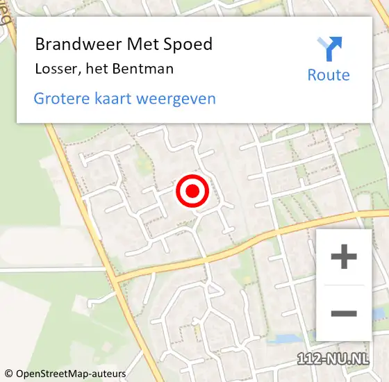 Locatie op kaart van de 112 melding: Brandweer Met Spoed Naar Losser, het Bentman op 28 november 2014 13:11