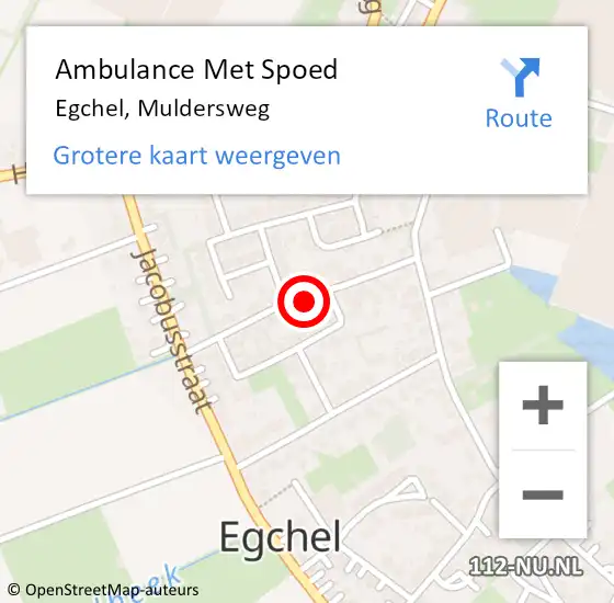 Locatie op kaart van de 112 melding: Ambulance Met Spoed Naar Egchel, Muldersweg op 28 november 2014 13:51