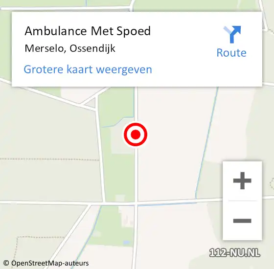 Locatie op kaart van de 112 melding: Ambulance Met Spoed Naar Merselo, Ossendijk op 28 november 2014 14:39