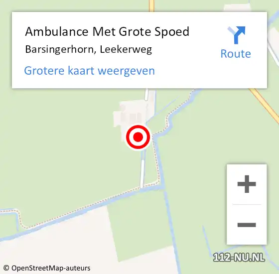 Locatie op kaart van de 112 melding: Ambulance Met Grote Spoed Naar Barsingerhorn, Leekerweg op 28 november 2014 14:39