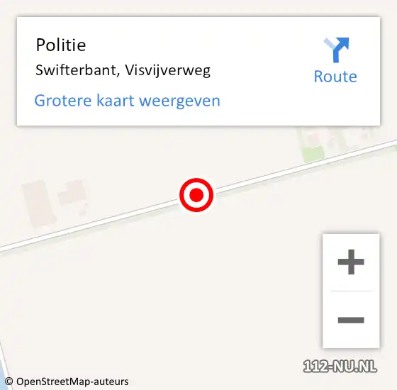 Locatie op kaart van de 112 melding: Politie Swifterbant, Visvijverweg op 28 november 2014 14:49