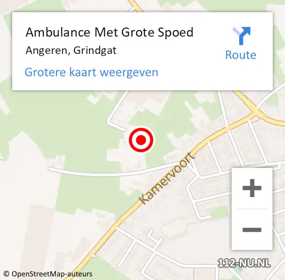 Locatie op kaart van de 112 melding: Ambulance Met Grote Spoed Naar Angeren, Grindgat op 28 november 2014 16:06